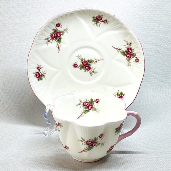 Shelley Dainty Teacup Saucer Bridal Rose Vintage Fine Bone China #13545 England - Picture 7 of 9